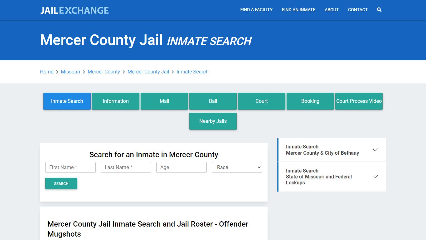 Mercer County Jail, MO Inmate Search: Roster & Mugshots