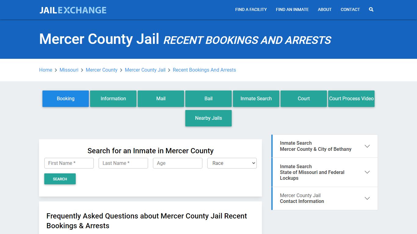 Mercer County Jail MO Recent Arrests and Bookings - Jail Exchange